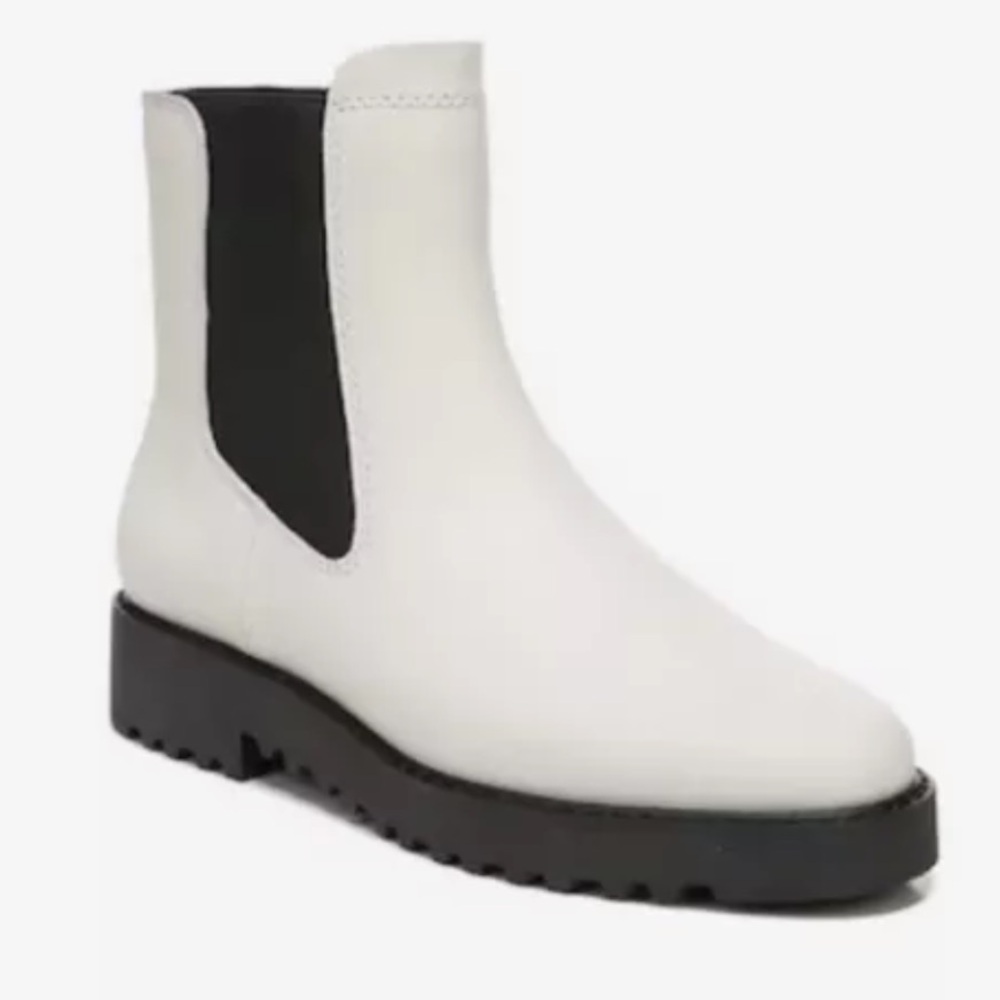 Franco Sarto White Ankle Booties Shoes Women Carian Boots Combat